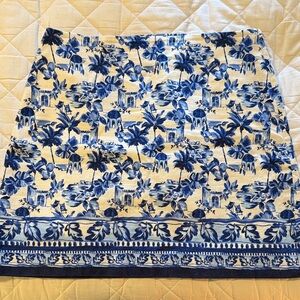 LOFT Blue and White Mini Skirt